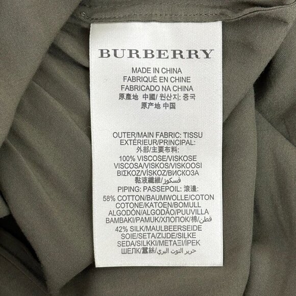 Burberry Brit Military Shirt Dress Olive Green - Picture 8 of 10